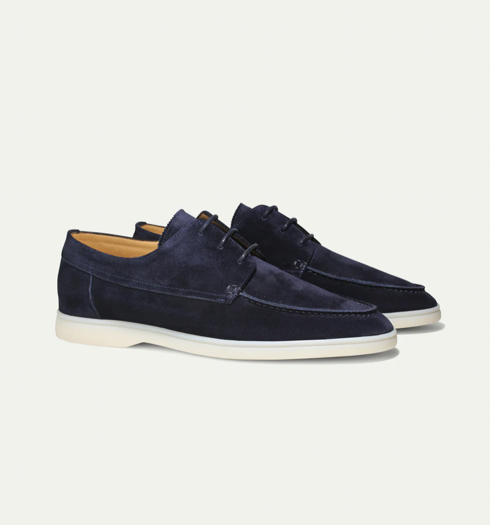 Men’s Loafers with Lace Closure and Contrast Sole