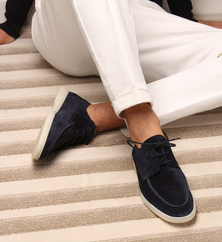 Men’s Loafers with Lace Closure and Contrast Sole