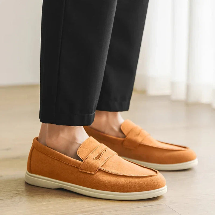 Men’s Loafers with Slip-On Design and Stitched Upper