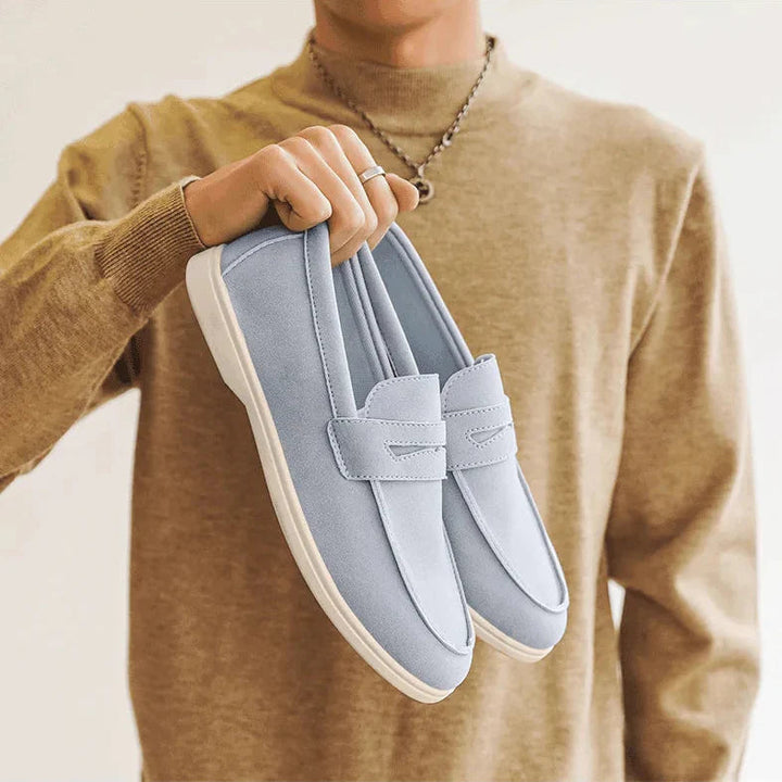 Men’s Loafers with Slip-On Design and Stitched Upper