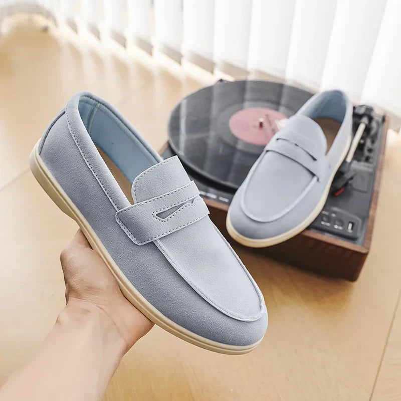 Men’s Loafers with Slip-On Design and Stitched Upper