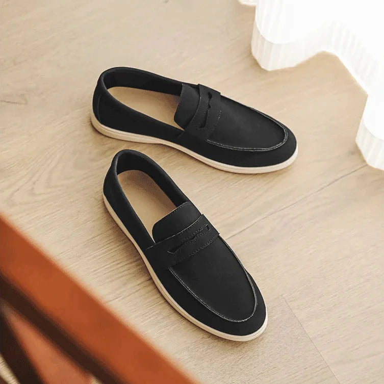 Men’s Loafers with Slip-On Design and Stitched Upper