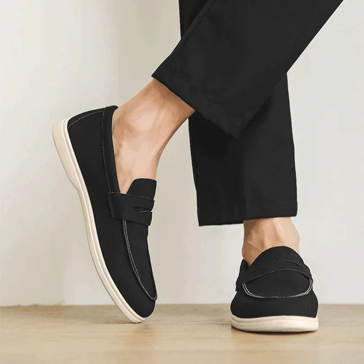 Men’s Loafers with Slip-On Design and Stitched Upper