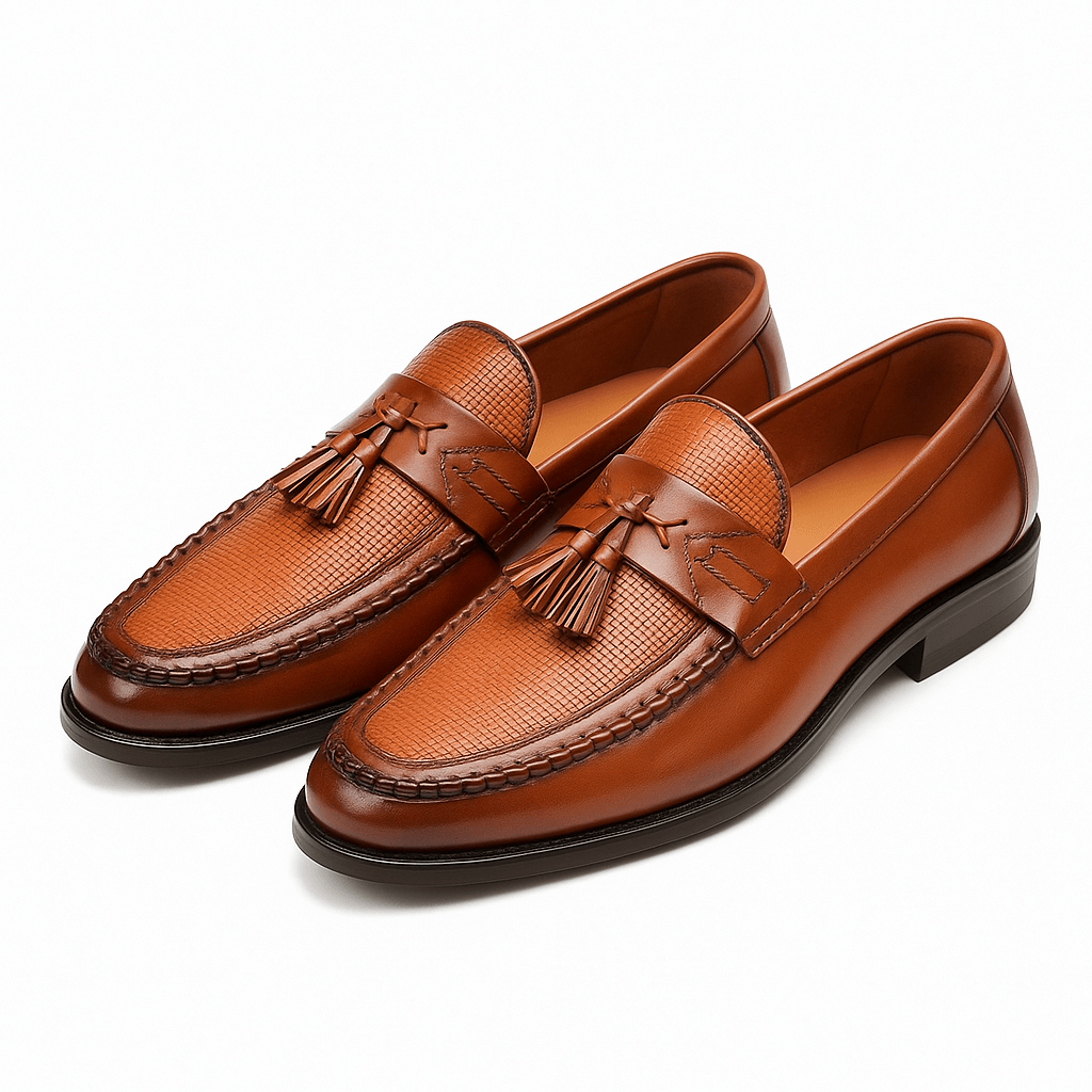 Men’s Loafers with Tassels and Woven Detailing