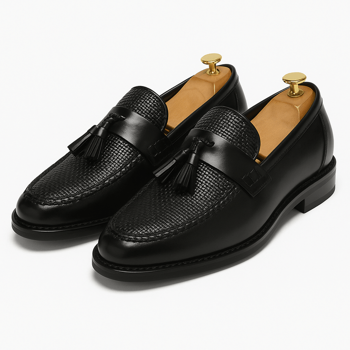 Men’s Loafers with Tassels and Woven Detailing