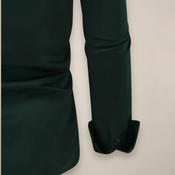 Men’s Long-Sleeve Shirt with Notched Collar and Button Placket