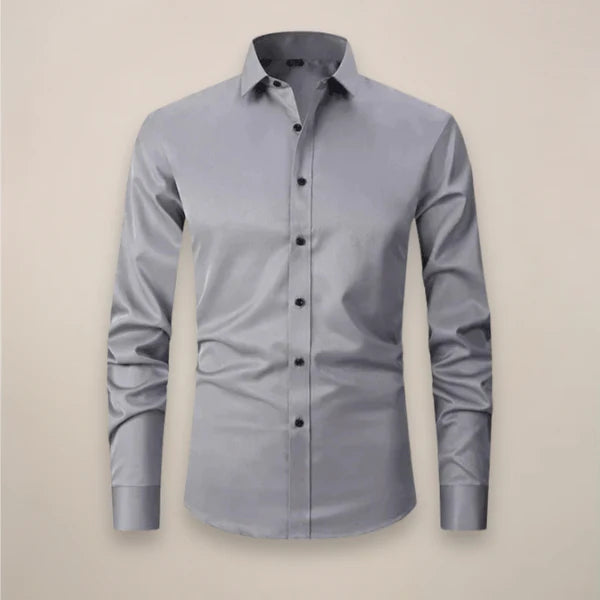 Men’s Long-Sleeved Shirt with Point Collar