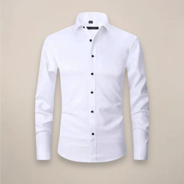 Men’s Long-Sleeved Shirt with Point Collar