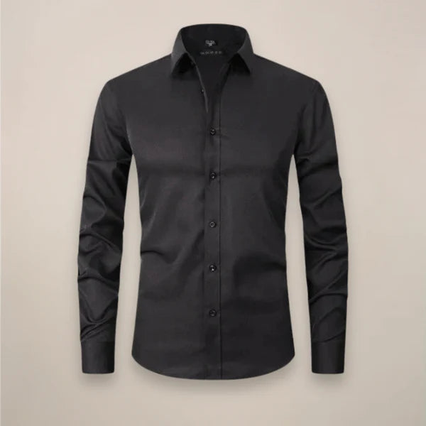 Men’s Long-Sleeved Shirt with Point Collar
