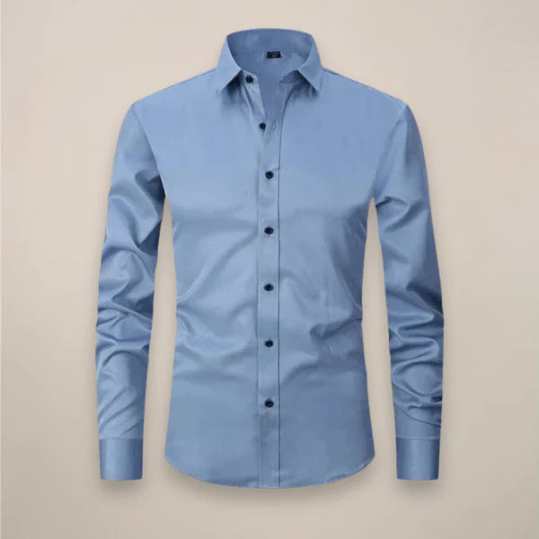 Men’s Long-Sleeved Shirt with Point Collar
