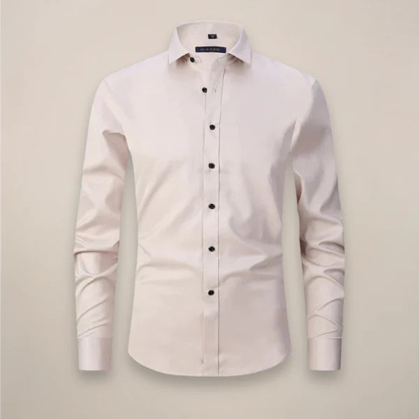 Men’s Long-Sleeved Shirt with Point Collar