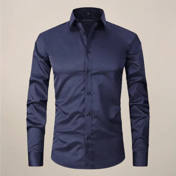 Men’s Long-Sleeved Shirt with Point Collar