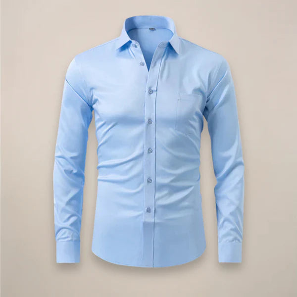 Men’s Long-Sleeved Shirt with Point Collar