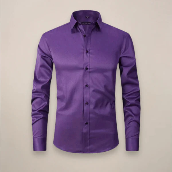 Men’s Long-Sleeved Shirt with Point Collar