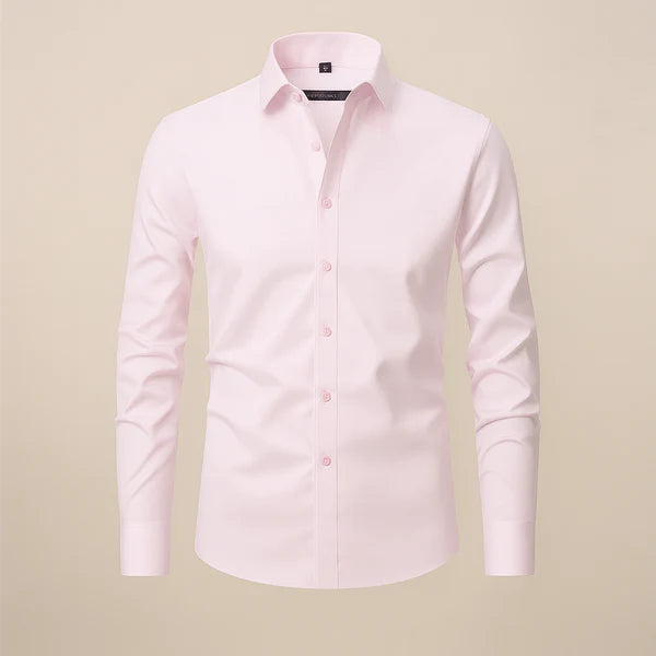 Men’s Long-Sleeved Shirt with Point Collar
