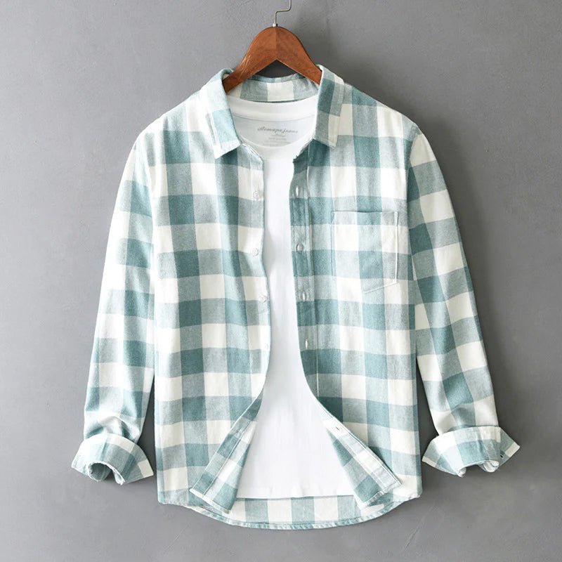 Men’s Shirt with Pointed Collar and Chest Pocket