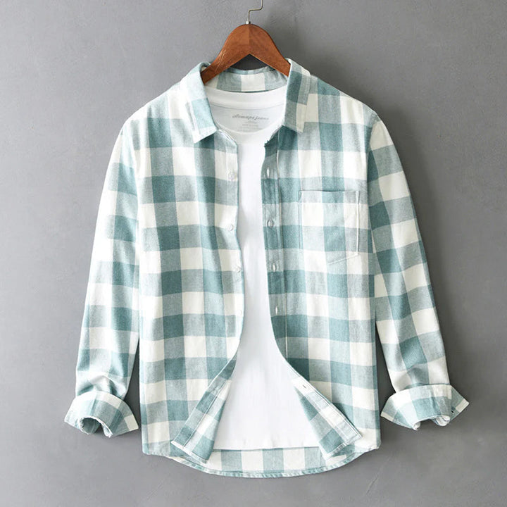 Men’s Shirt with Pointed Collar and Chest Pocket