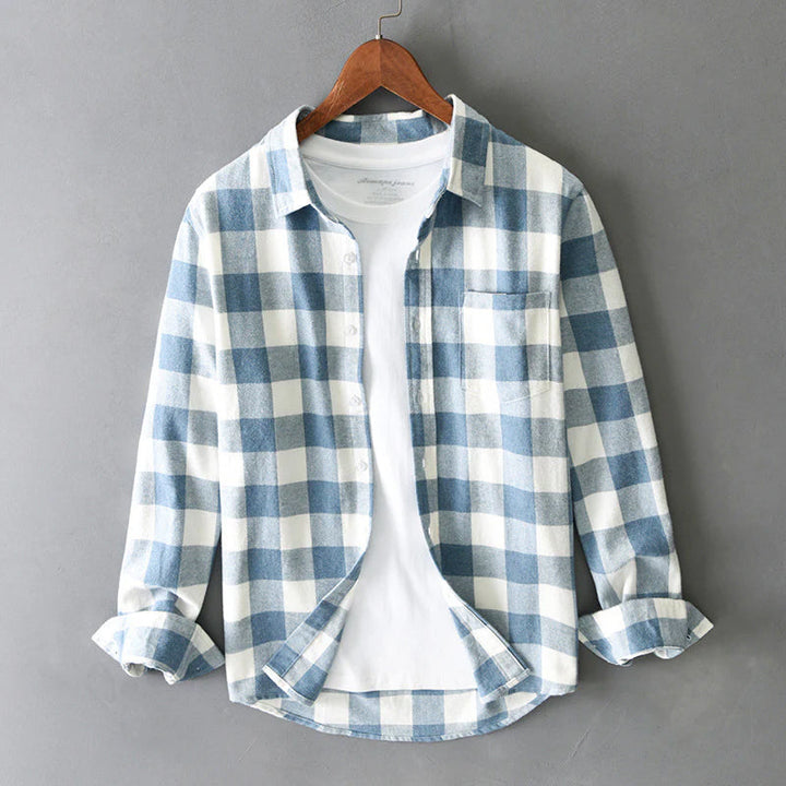 Men’s Shirt with Pointed Collar and Chest Pocket