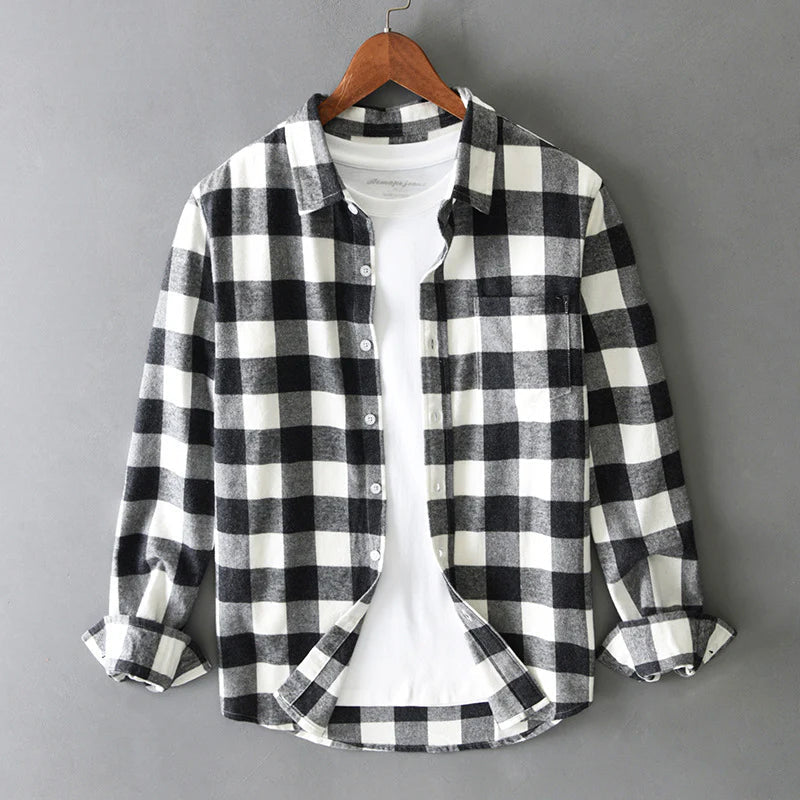Men’s Shirt with Pointed Collar and Chest Pocket