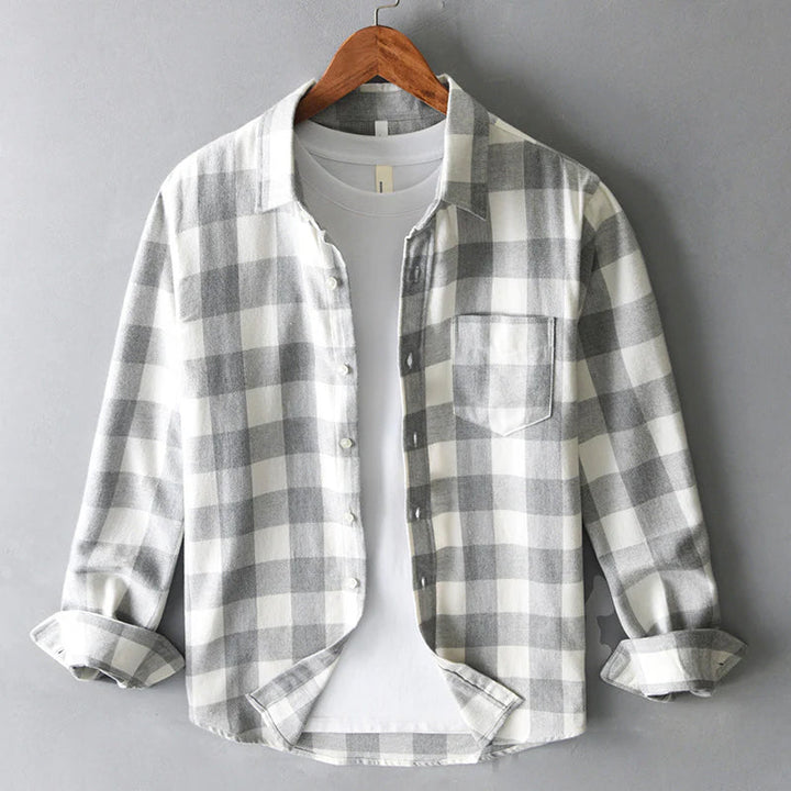 Men’s Shirt with Pointed Collar and Chest Pocket
