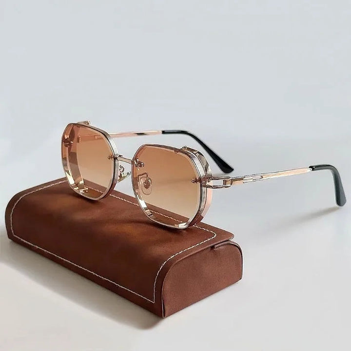 Men’s Sunglasses with Metal Accents and Round Frames