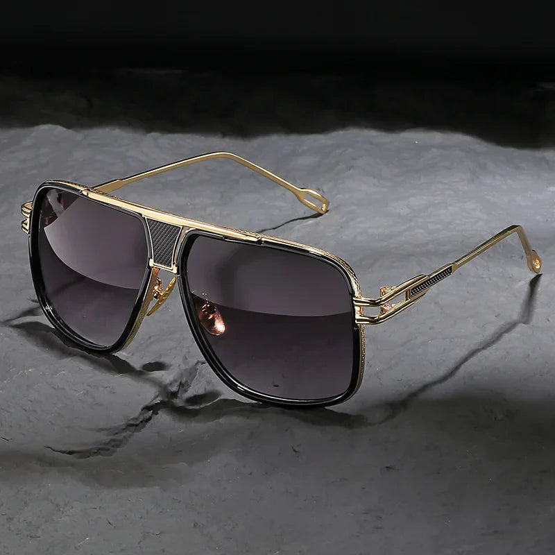Men’s Sunglasses with Metal Frame and Double Bridge