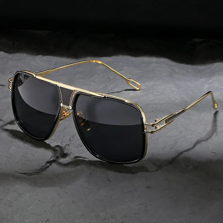 Men’s Sunglasses with Metal Frame and Double Bridge