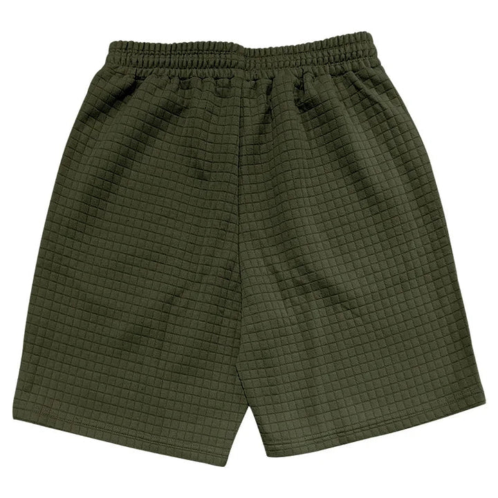 Men’s Two Piece Set with Zip Collar and Elastic Waist Shorts