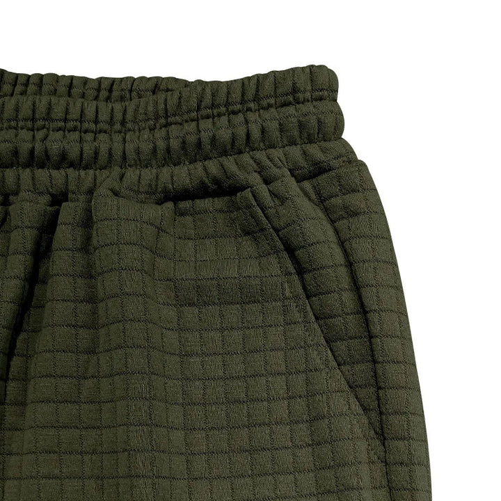 Men’s Two Piece Set with Zip Collar and Elastic Waist Shorts