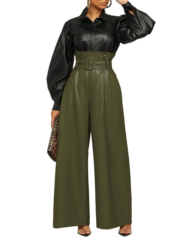 Women’s High Waist Pants with Belt