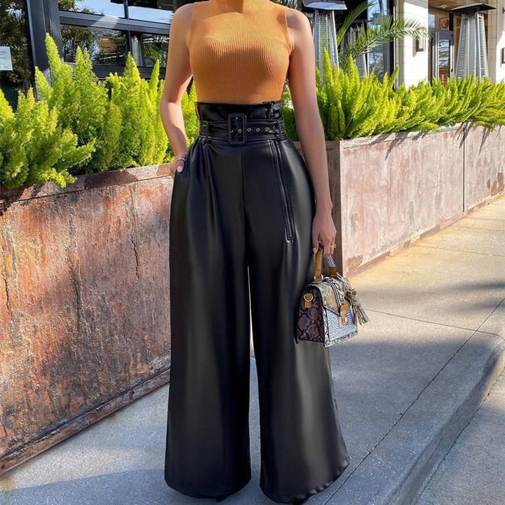 Women’s High Waist Pants with Belt