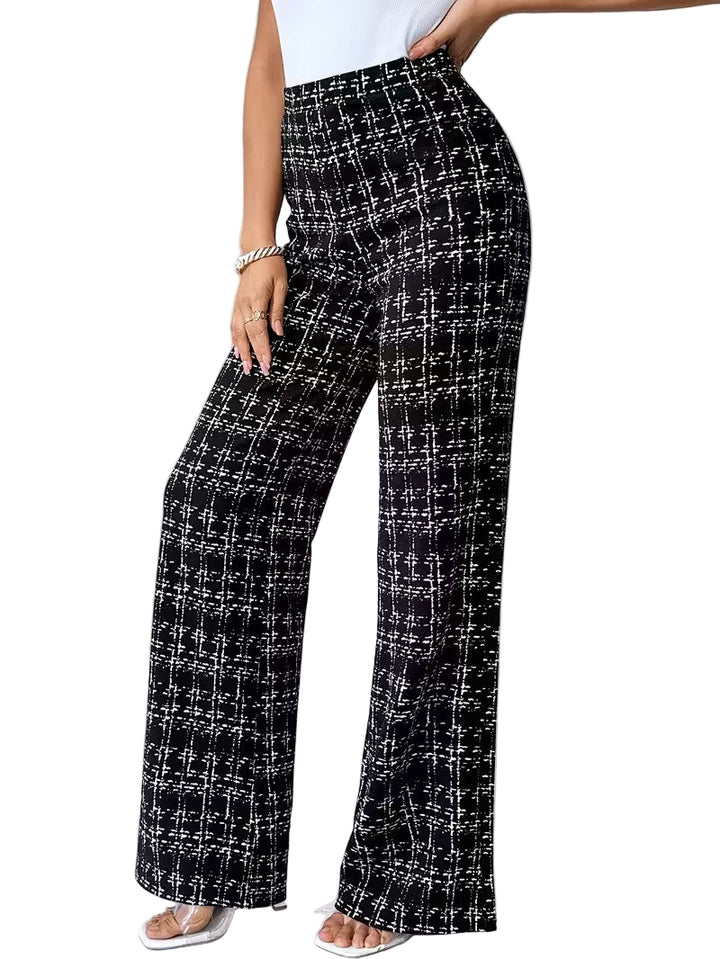 Women’s Pants with Abstract Grid Pattern