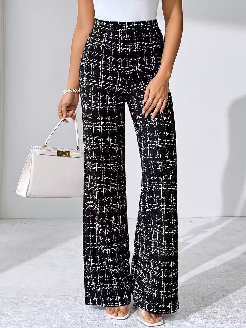 Women’s Pants with Abstract Grid Pattern