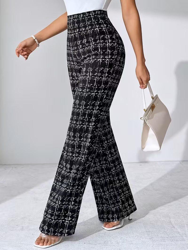 Women’s Pants with Abstract Grid Pattern