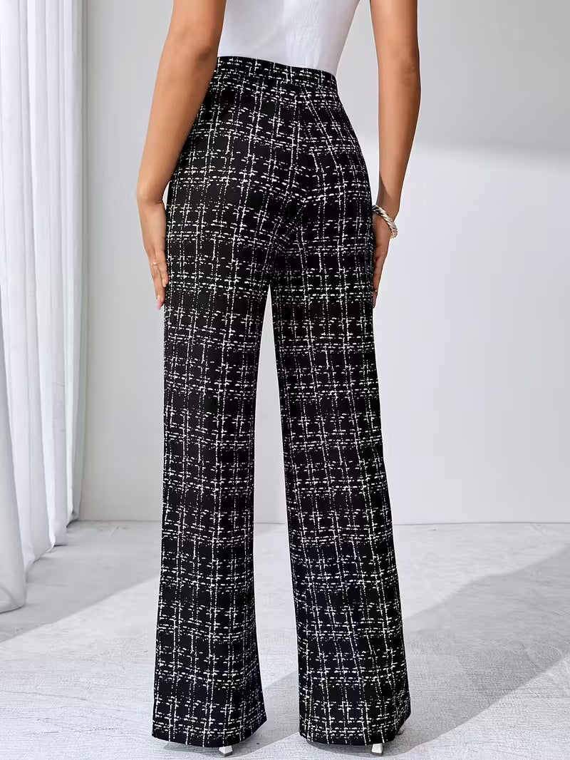 Women’s Pants with Abstract Grid Pattern