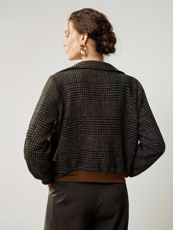 Women’s Plaid Jacket with Collar