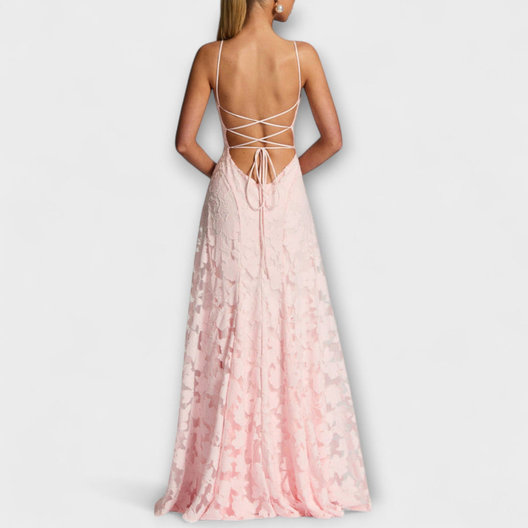 Women’s Maxi Dress with Spaghetti Straps and A-Line Skirt