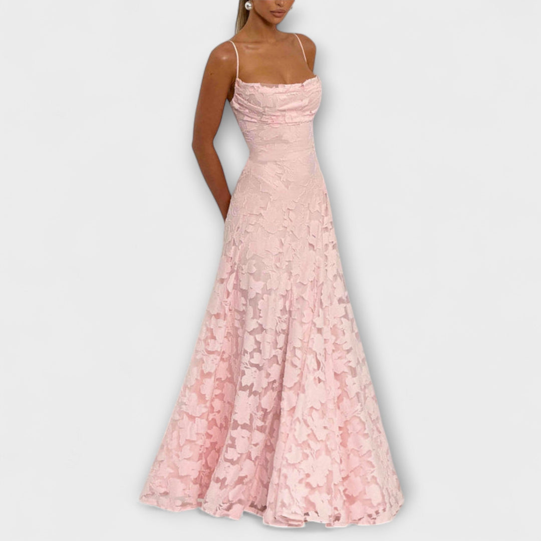 Women’s Maxi Dress with Spaghetti Straps and A-Line Skirt