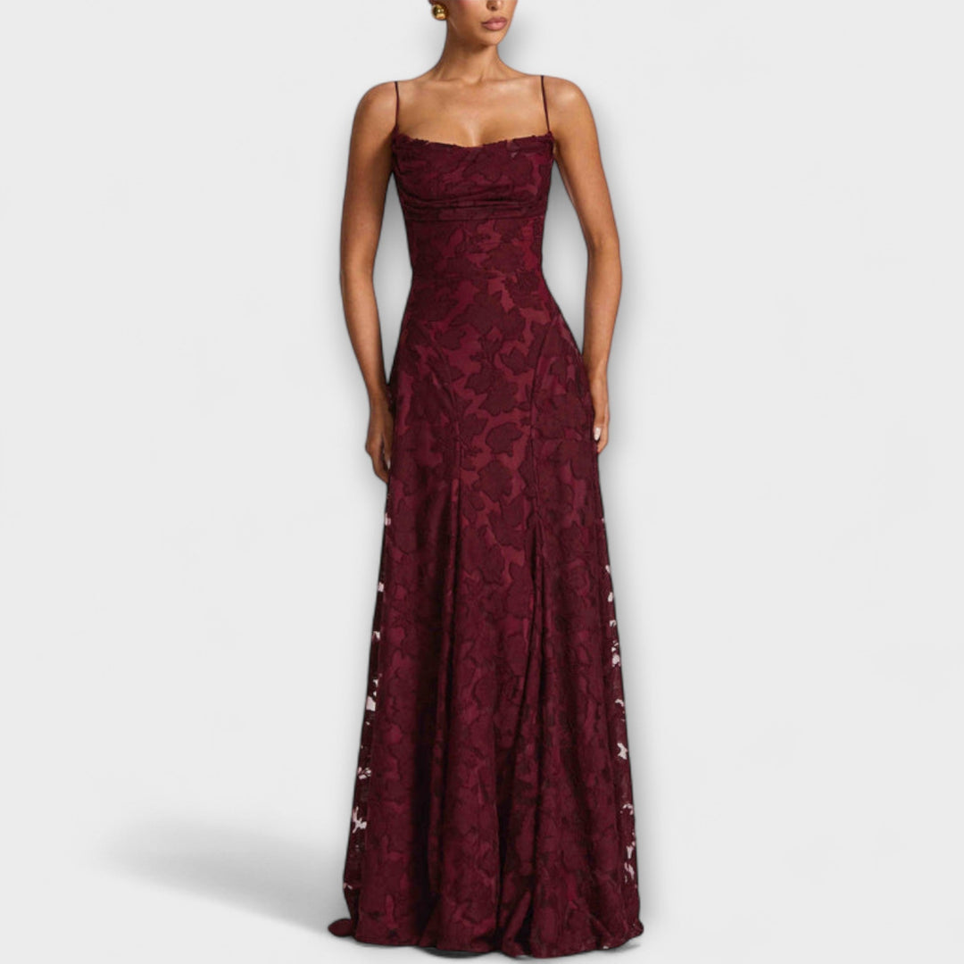 Women’s Maxi Dress with Spaghetti Straps and A-Line Skirt