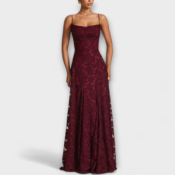 Women’s Maxi Dress with Spaghetti Straps and A-Line Skirt