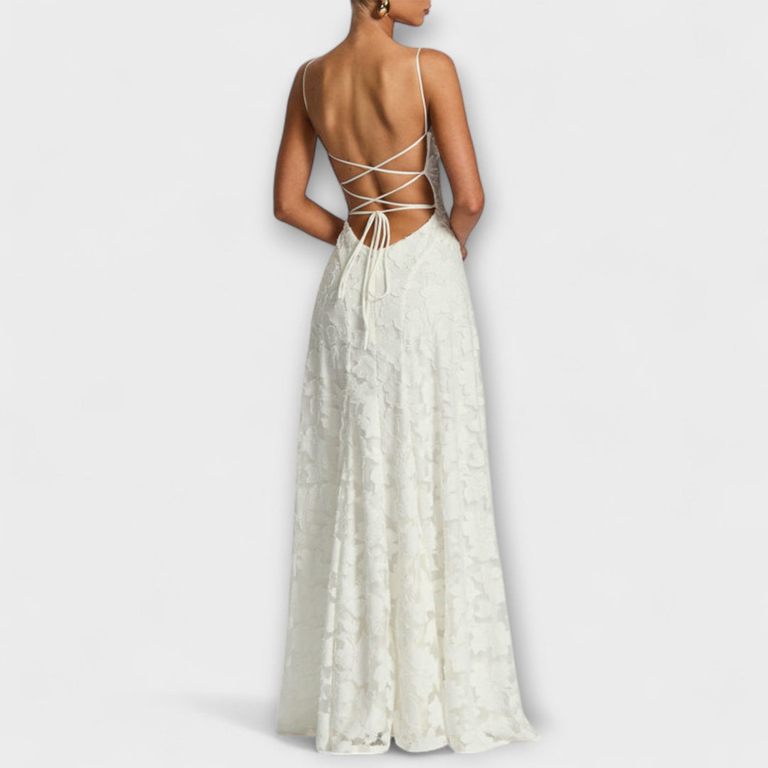 Women’s Maxi Dress with Spaghetti Straps and A-Line Skirt