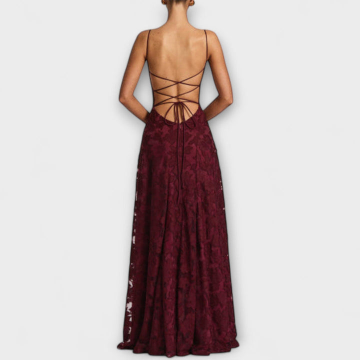 Women’s Maxi Dress with Spaghetti Straps and A-Line Skirt