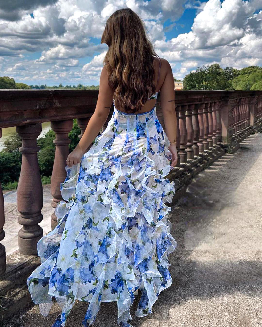 Women’s Summer Dress with Deep V‑Neck and Sleeveless