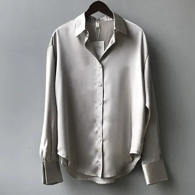 Women’s Blouse with Button-Down Front and Long Sleeves