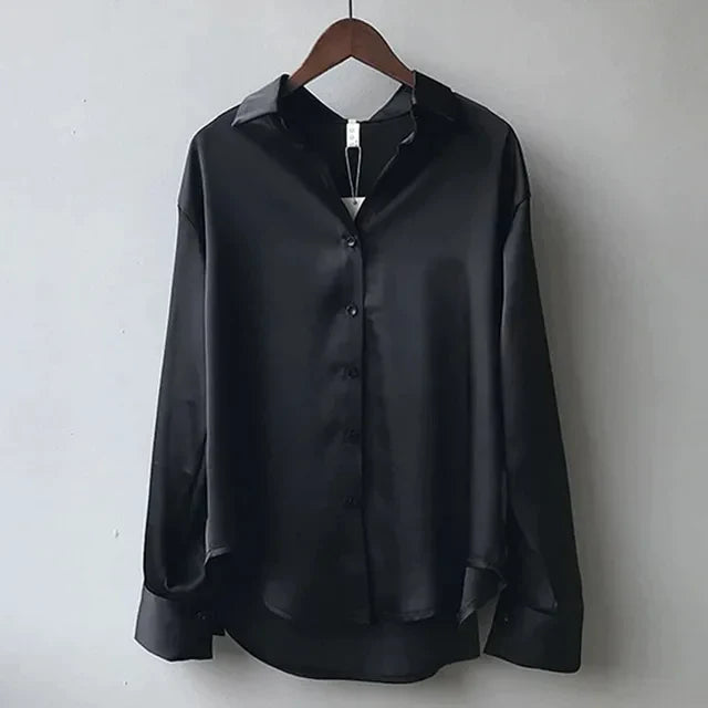 Women’s Blouse with Button-Down Front and Long Sleeves