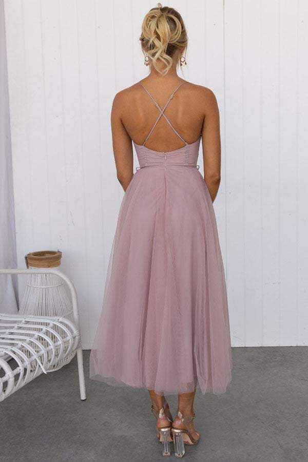 Women’s Corset Midi Dress with Sweetheart Neckline