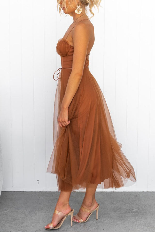 Women’s Corset Midi Dress with Sweetheart Neckline