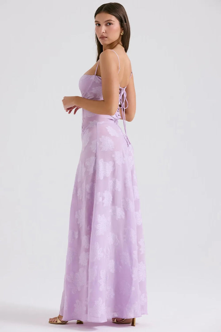 Women’s Dress with Spaghetti Straps and Lace-Up Back