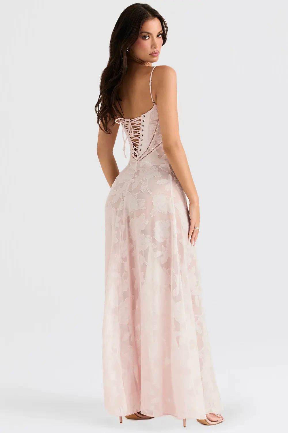 Women’s Dress with Spaghetti Straps and Lace-Up Back