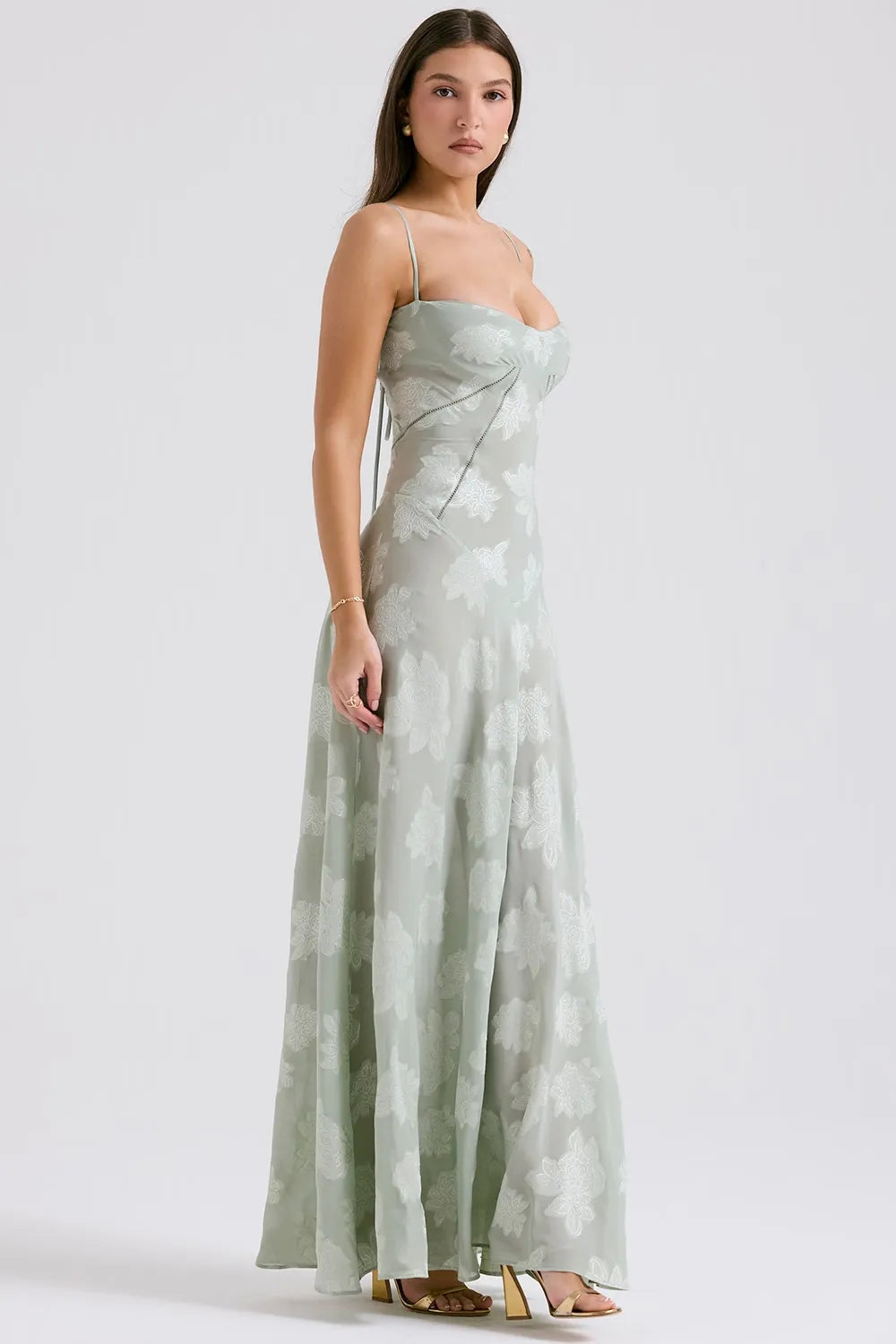 Women’s Dress with Spaghetti Straps and Lace-Up Back